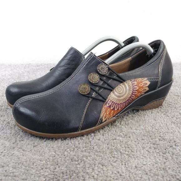 Spring Step Black and Multicolor Clogs - Picture 1 of 11